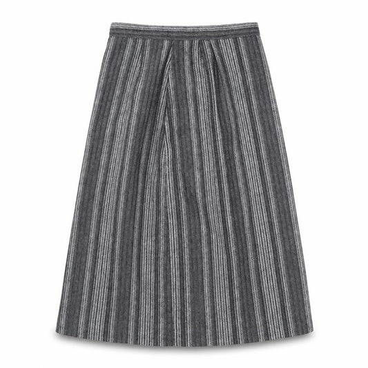 Peabody House Girls Grey Striped Wool Blend A-Line Knee Length Skirt 9-10 Years