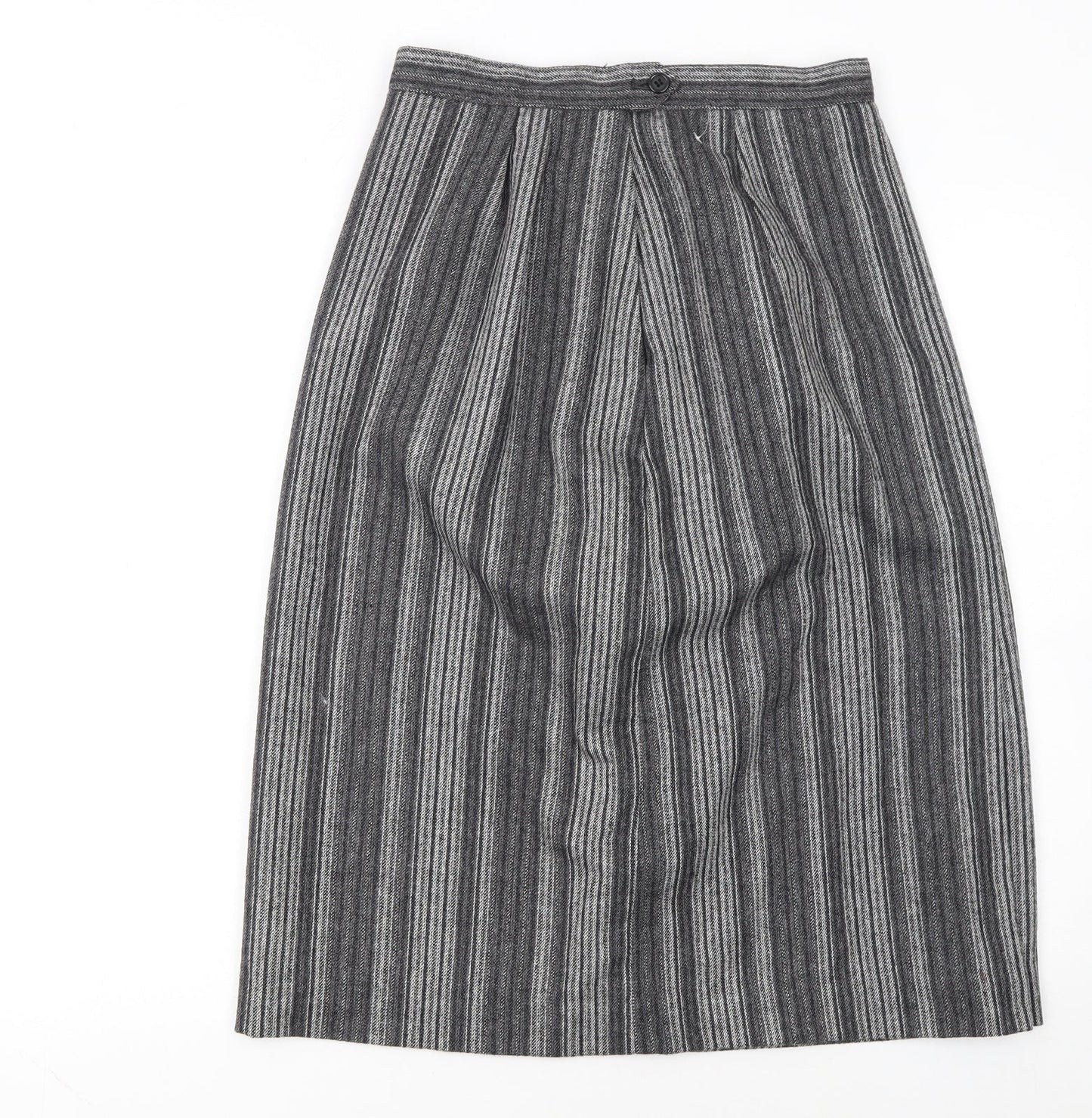 Peabody House Girls Grey Striped Wool Blend A-Line Knee Length Skirt 9-10 Years