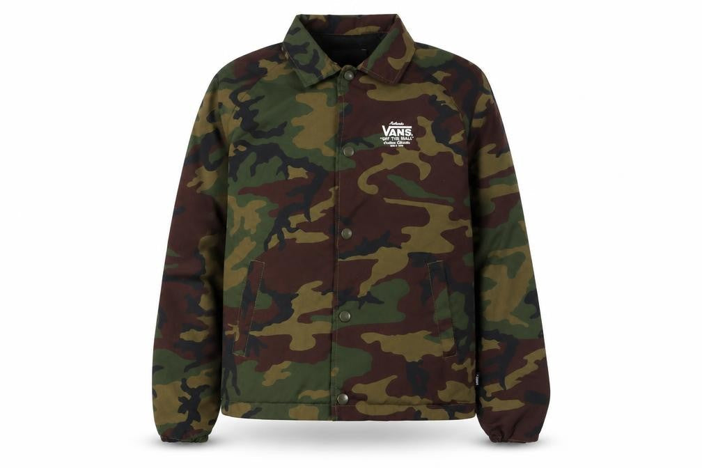 Vans Womens Green Camouflage Coach Jacket Size Small