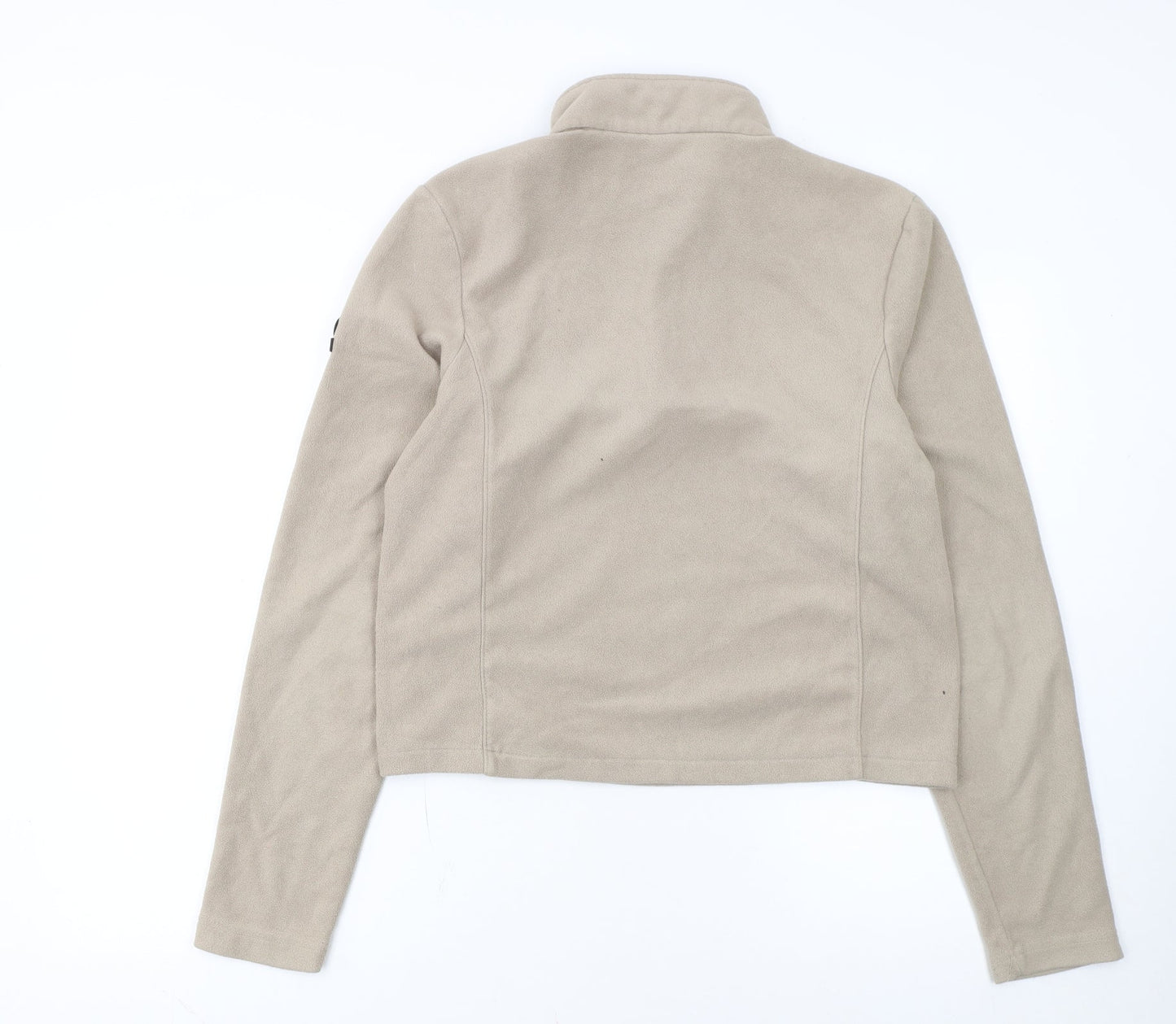 TOG24 Women Beige Fleece 1/2 Zip Pullover Sweatshirt S