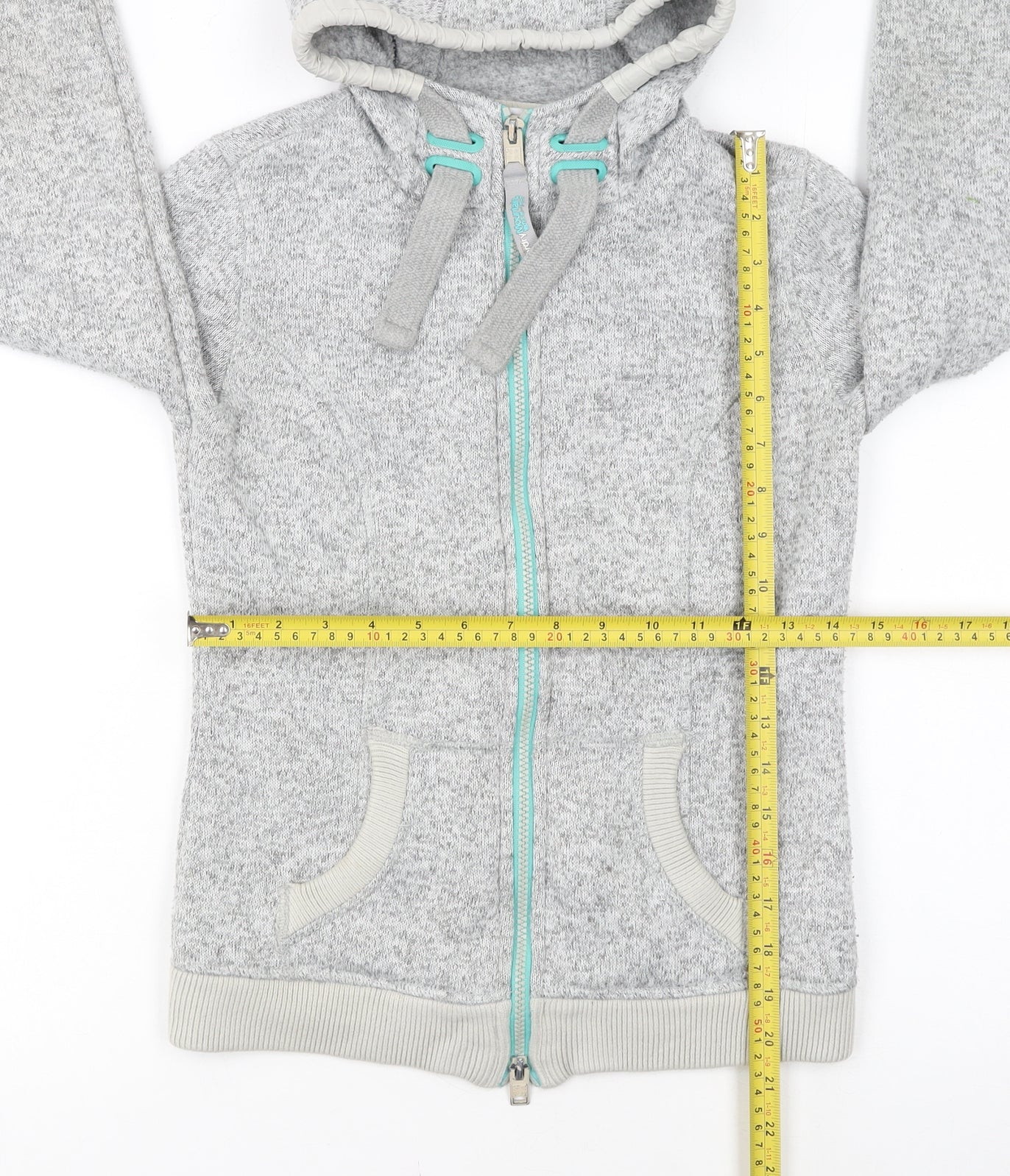 Superdry Womens Grey Full Zip Hoodie XS Mountain Storm Softshell