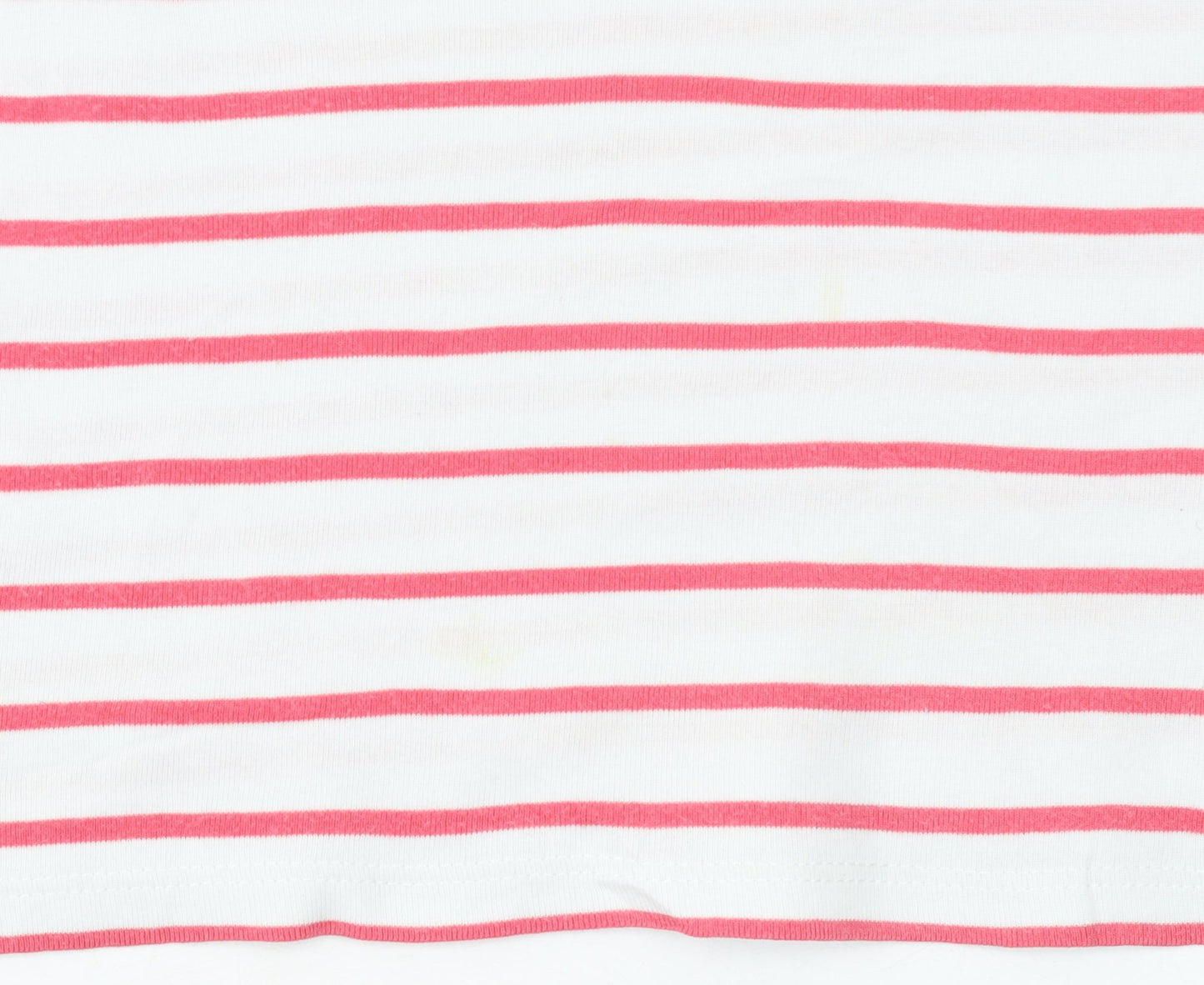 Laura Ashley Women’s White Pink Striped Cotton T-Shirt UK 14