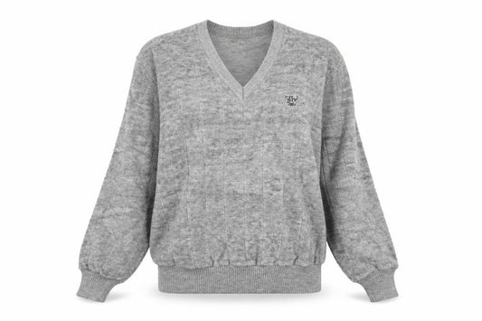 Lindbergh Women's Grey V-Neck Pullover Sweater Size M
