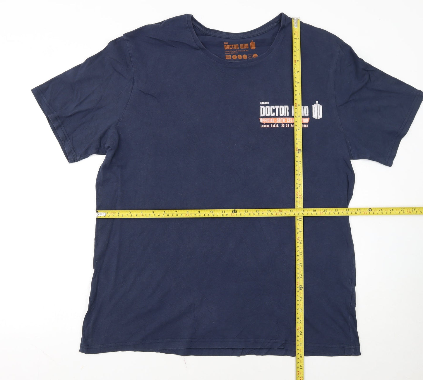 BBC Doctor Who Men's Navy 50th Anniversary XL T-Shirt