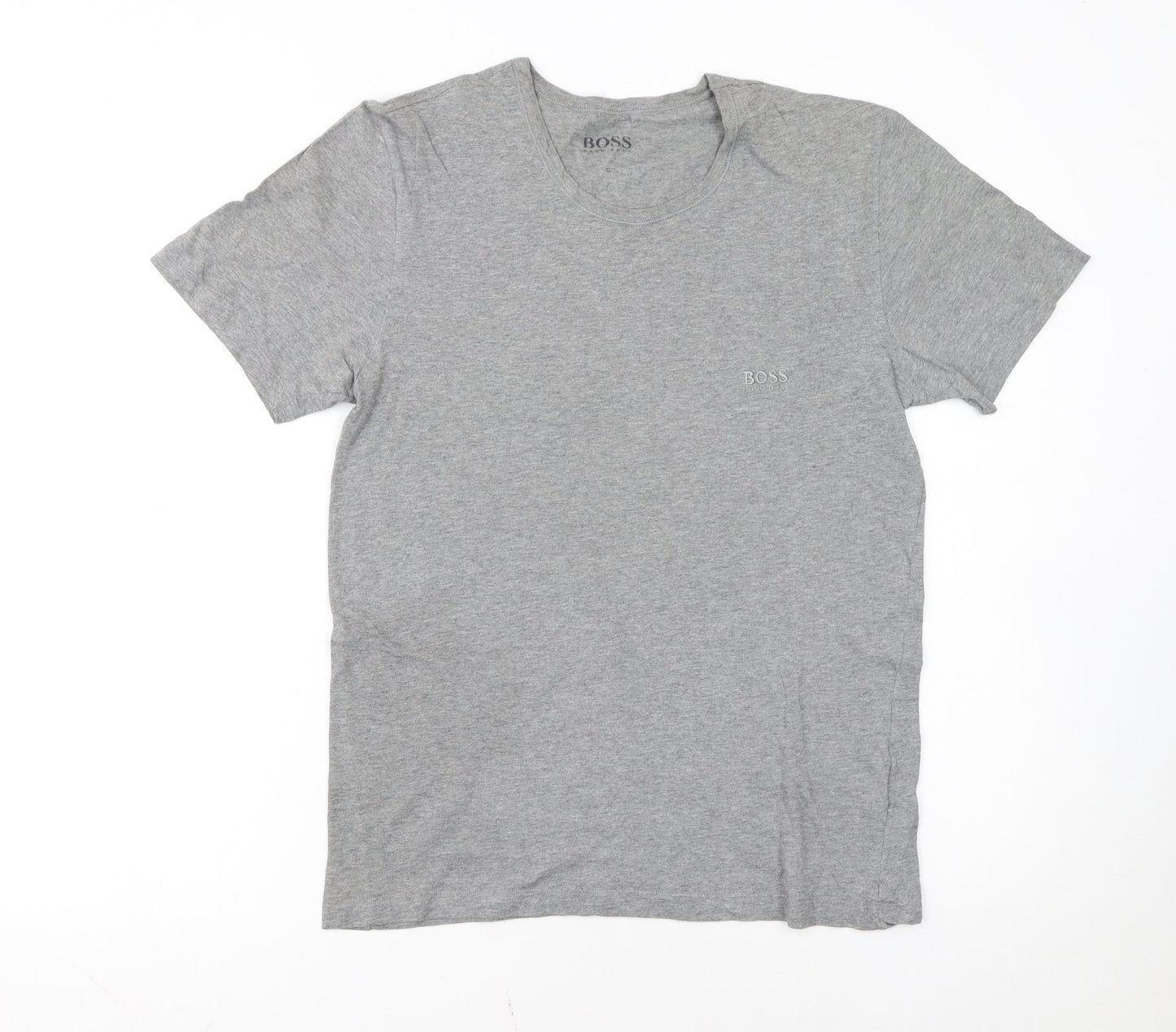 Hugo Boss Men's Grey Cotton Crew Neck Short Sleeve T-Shirt Size S