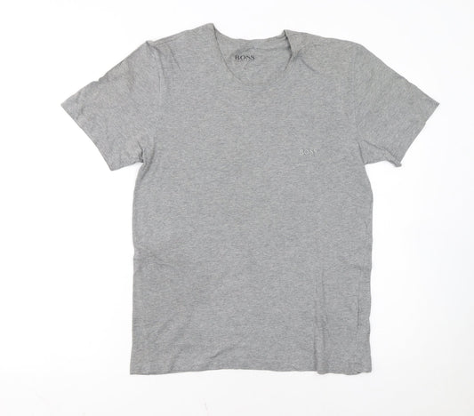 Hugo Boss Men's Grey Cotton Crew Neck Short Sleeve T-Shirt Size S