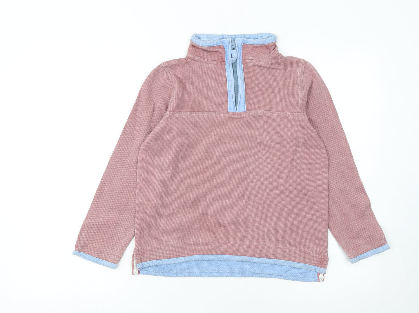 FatFace Girls Pink Half Zip Sweatshirt 10-11 Years Cotton Casual Top