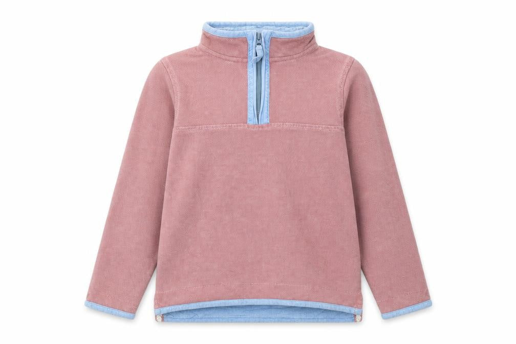 FatFace Girls Pink Half Zip Sweatshirt 10-11 Years Cotton Casual Top