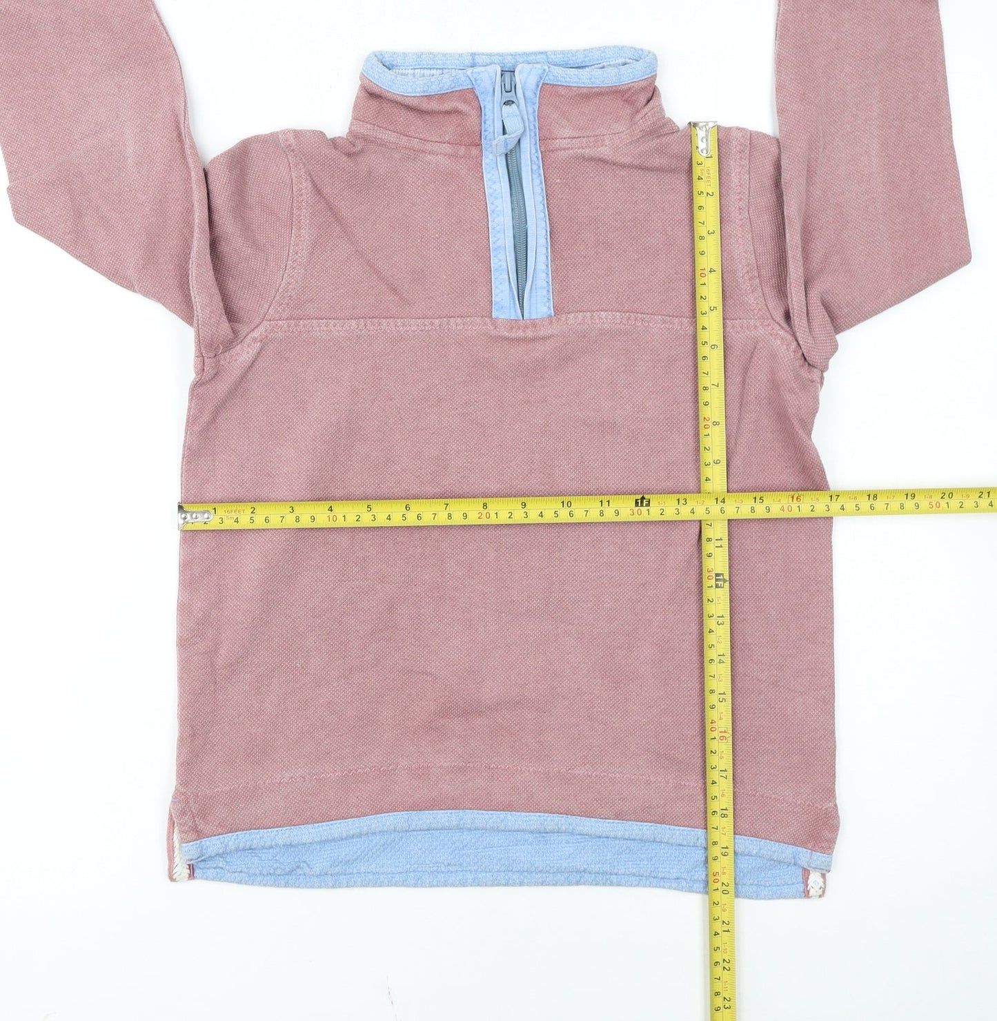 FatFace Girls Pink Half Zip Sweatshirt 10-11 Years Cotton Casual Top