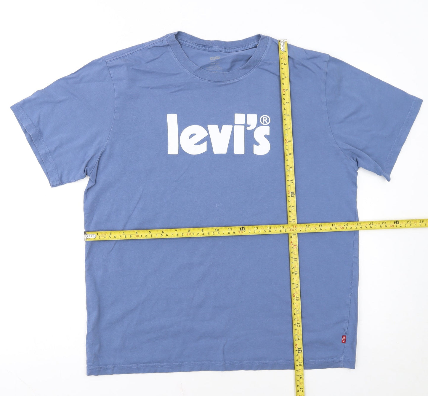 Levi's Men's Blue Relaxed Fit Logo Crew Neck Short Sleeve T-Shirt Size M