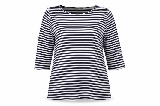 Fenn Wright Manson Women Navy White Stripe Tunic L Cotton Top