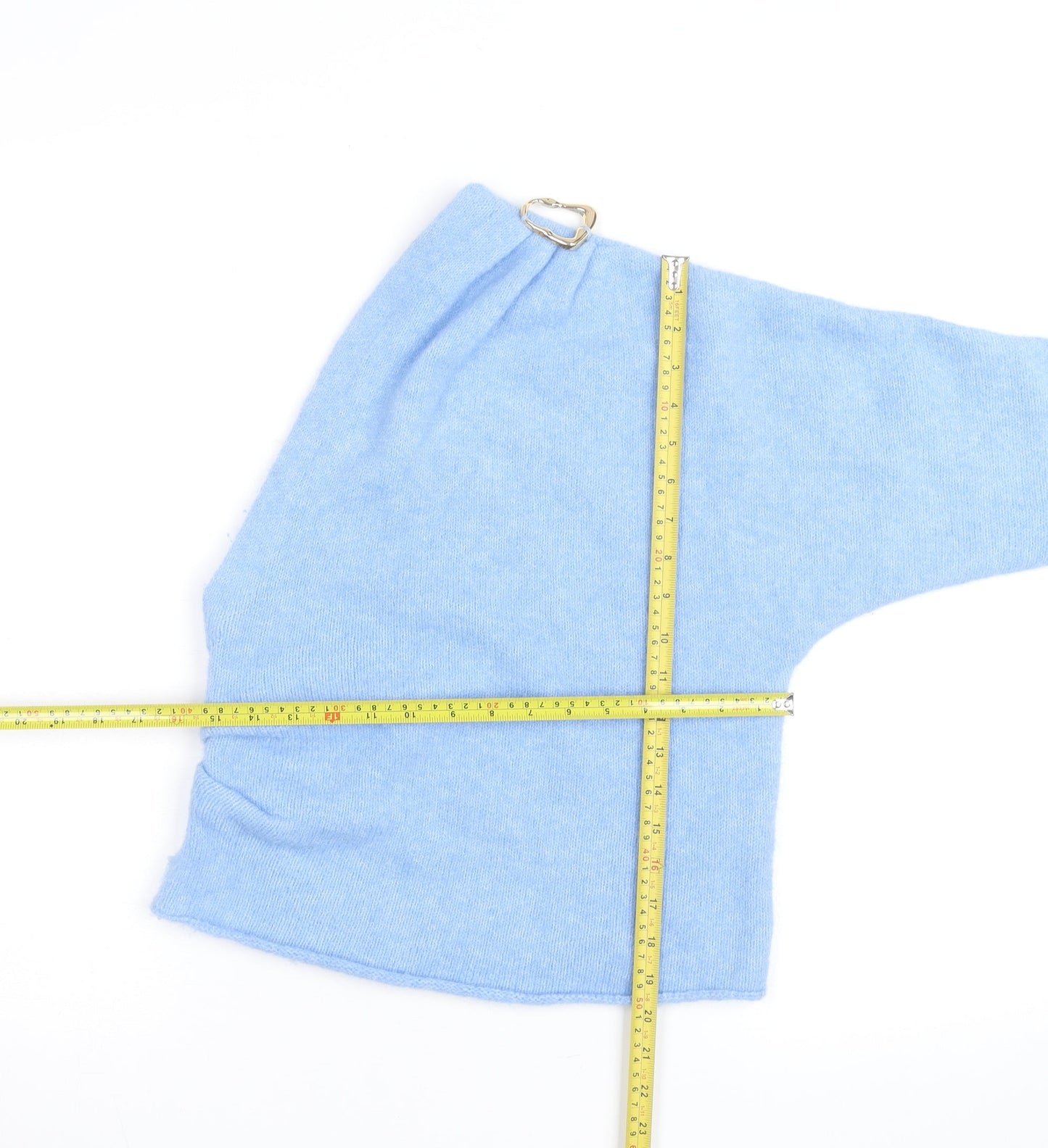 Zara Women Blue Wool Blend Asymmetrical Pullover Jumper Size 12
