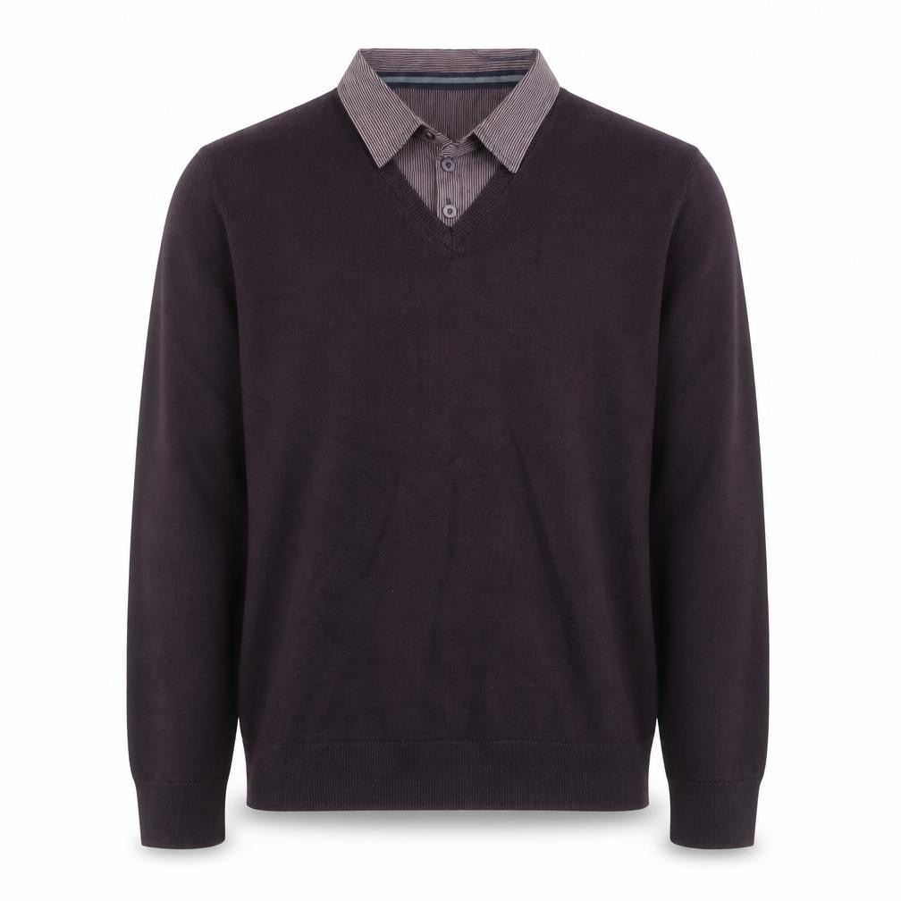 Marks & Spencer Men’s Brown V-Neck Pullover Jumper Size L Classic Fit