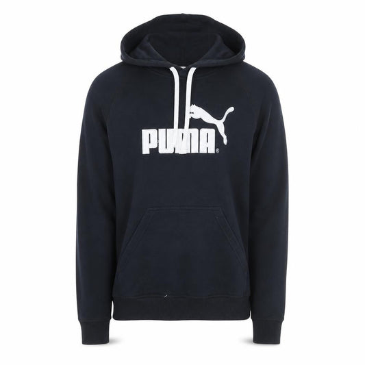 Puma Mens Black Pullover Hoodie L Logo Graphic Athletic Sweatshirt
