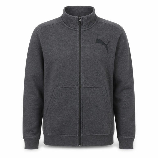 Puma Men's Grey Full Zip Sweatshirt M Regular Fit Fleece