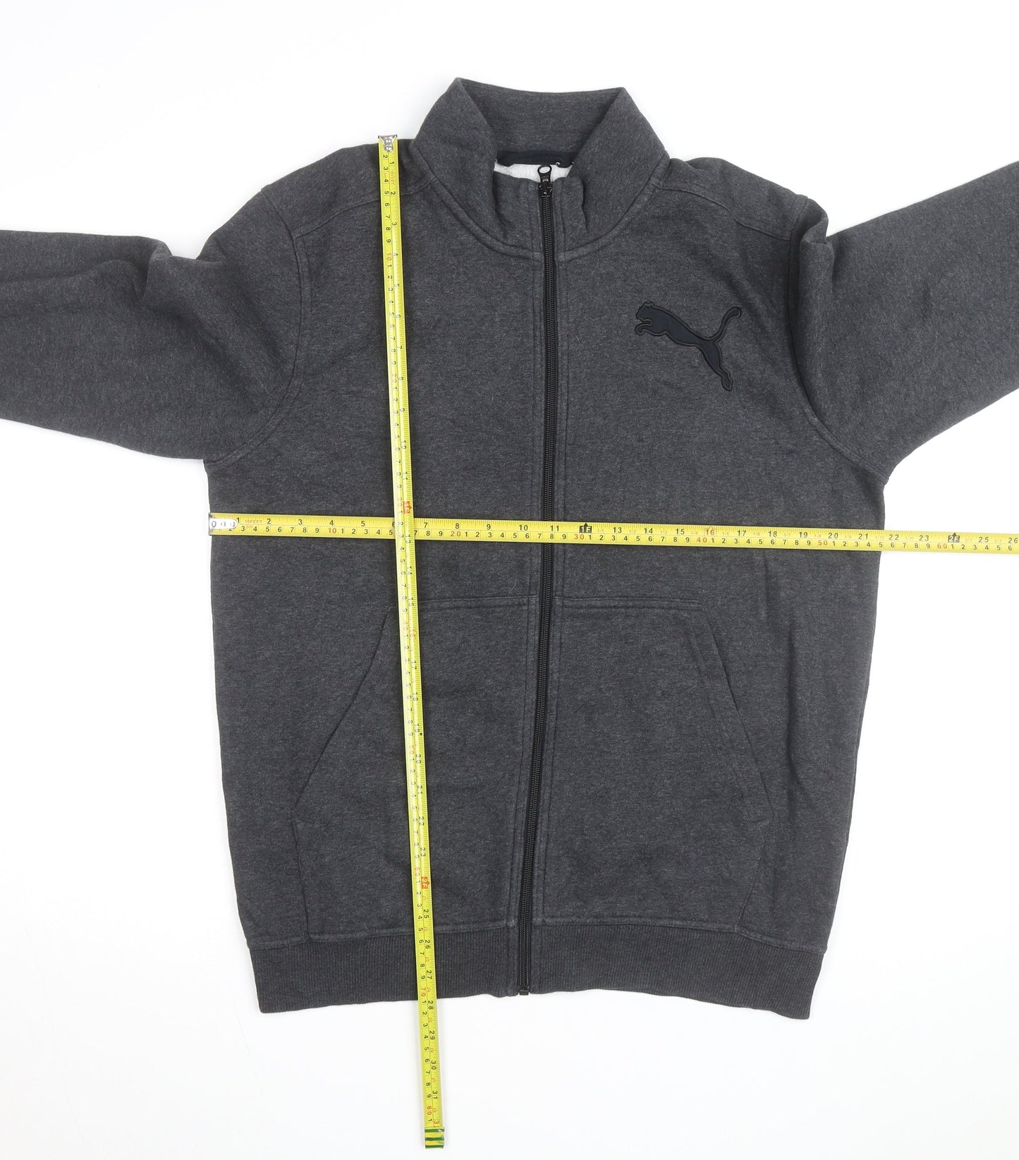Puma Men's Grey Full Zip Sweatshirt M Regular Fit Fleece