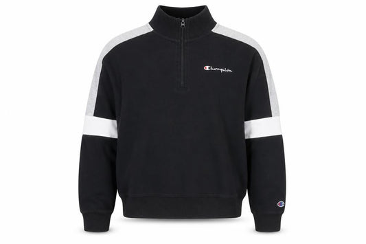 Champion Men's Black Grey 1/4 Zip Sweatshirt M Sports Fleece