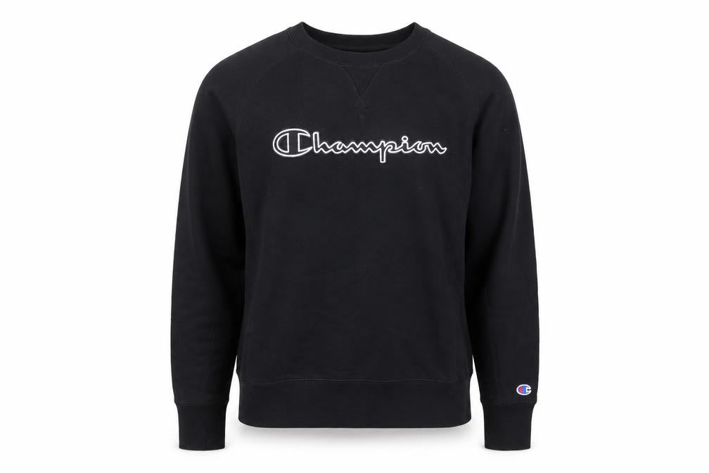 Champion Men's Black Medium Pullover Sweatshirt Crew Neck