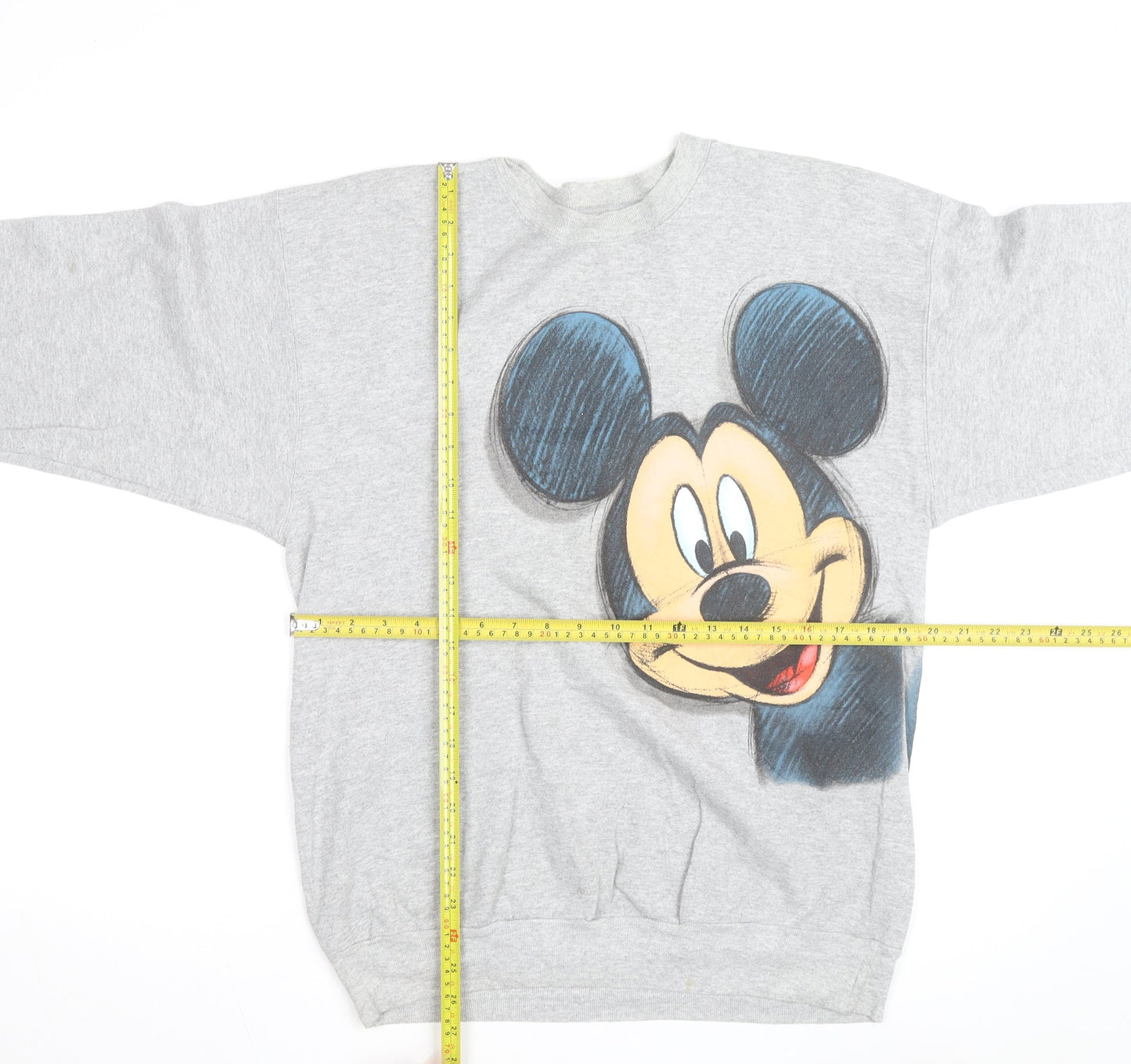 Disney Hanes Womens Grey Mickey Mouse Pullover Sweatshirt M