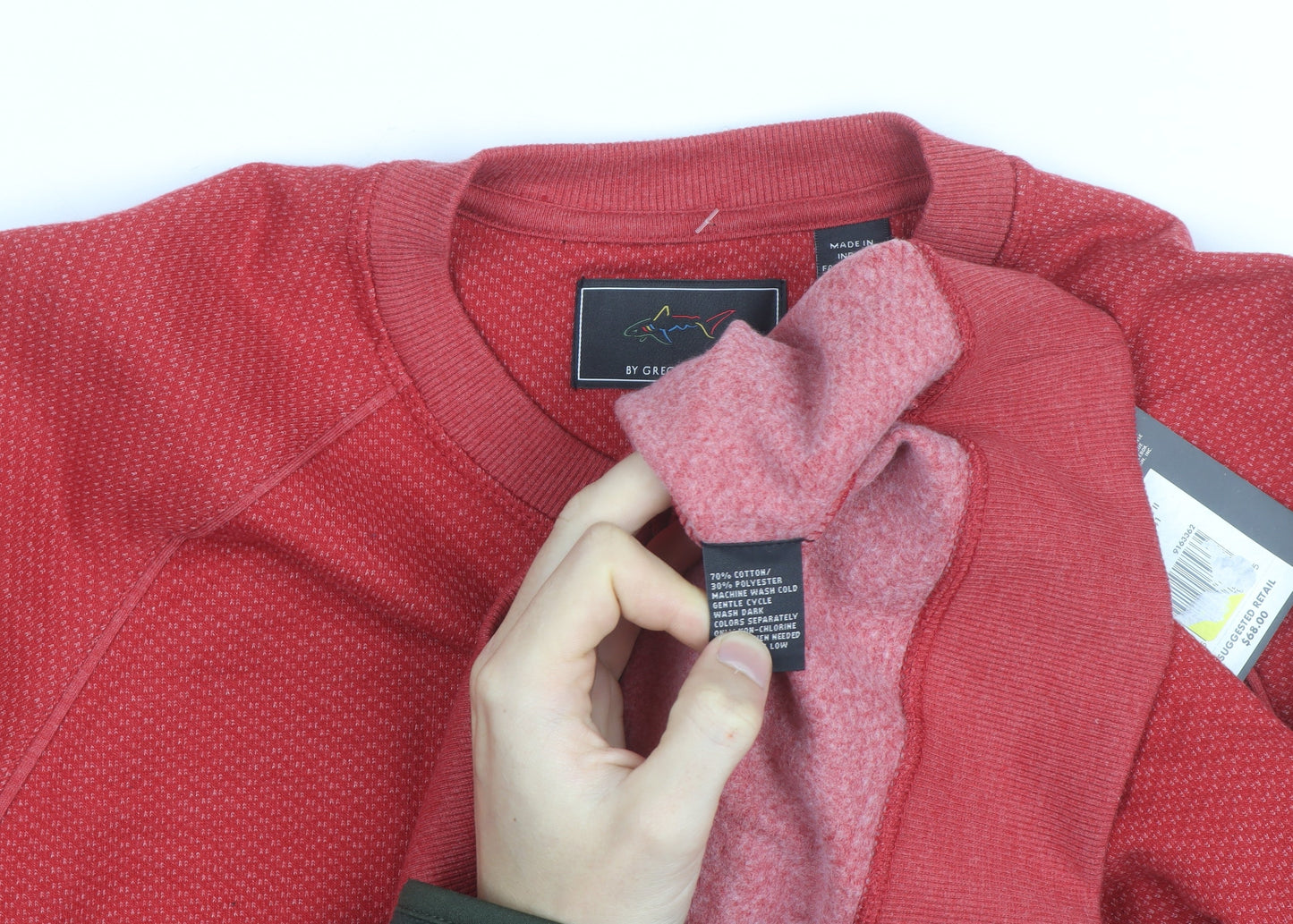 Greg Norman Men's Red Crew Neck Pullover Sweatshirt S