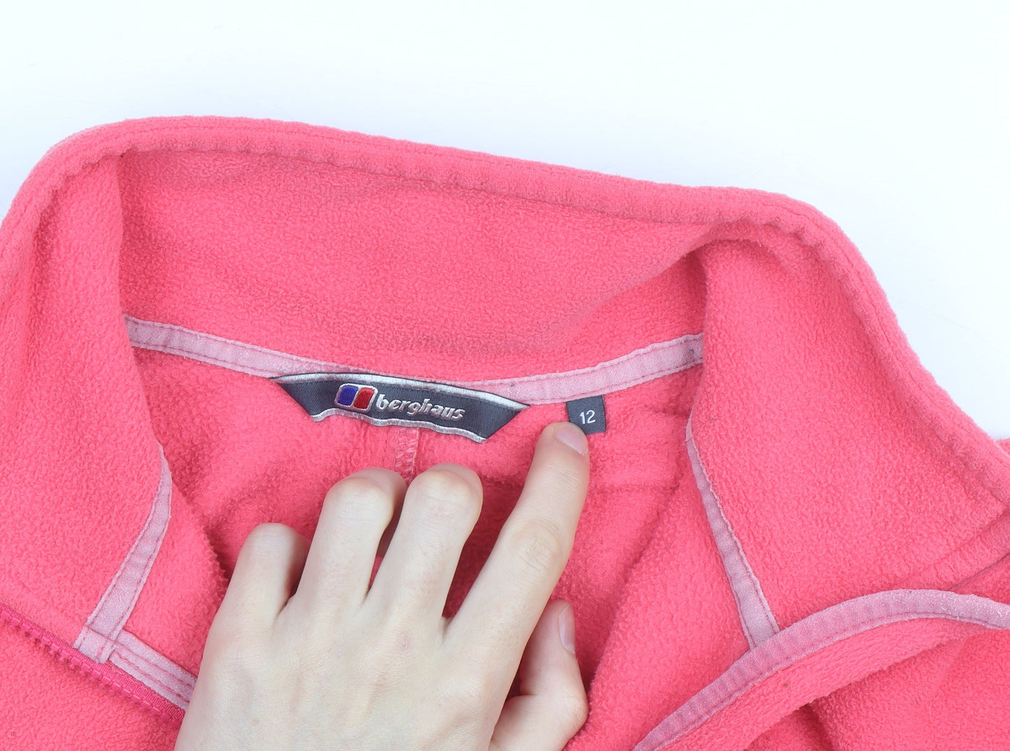 Berghaus Women Pink Fleece Full Zip Jacket Size 12 Lightweight Outdoor