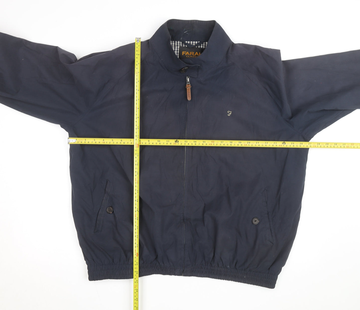 Farah Classic Men's Blue 2XL Bomber Jacket Cotton Polyester Lined
