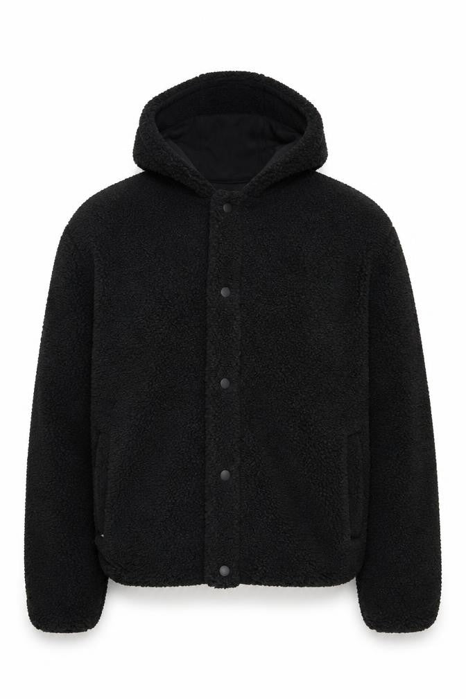 Threadbare Mens Black Fleece Full Zip Hoodie Size L Winter Warm
