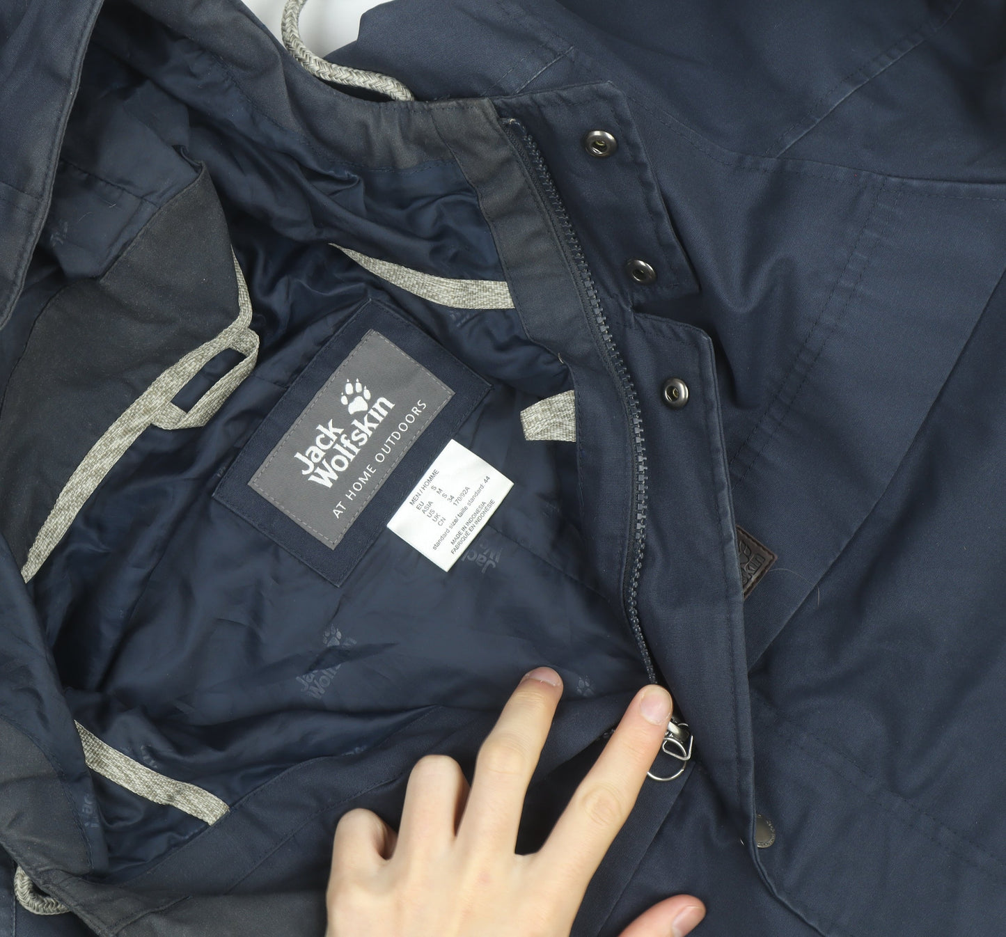 Jack Wolfskin Men's Blue Hooded Parka Jacket Size M Outdoor Wear
