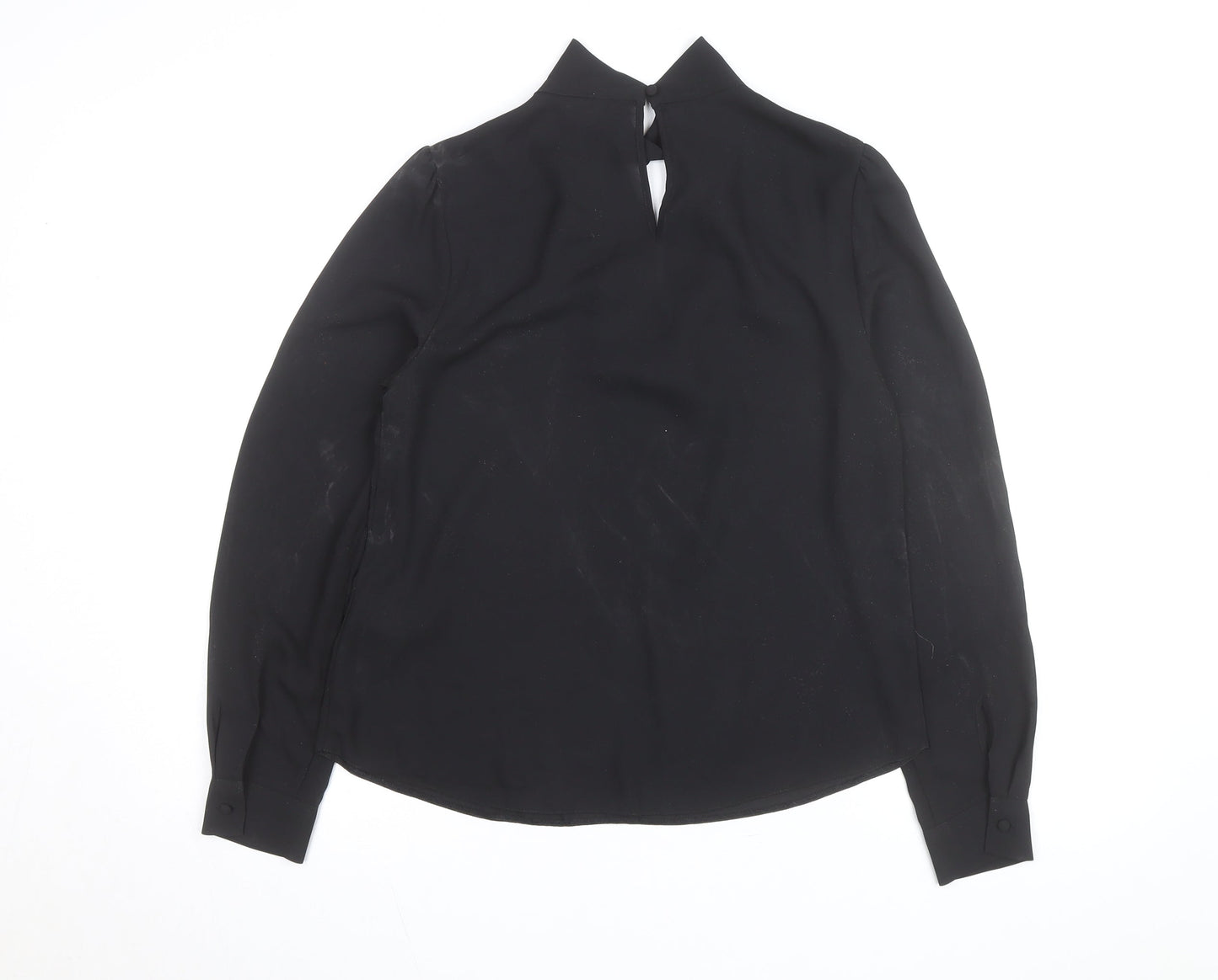 Dorothy Perkins Women Black High Neck Long Sleeve Tunic Blouse Size 8