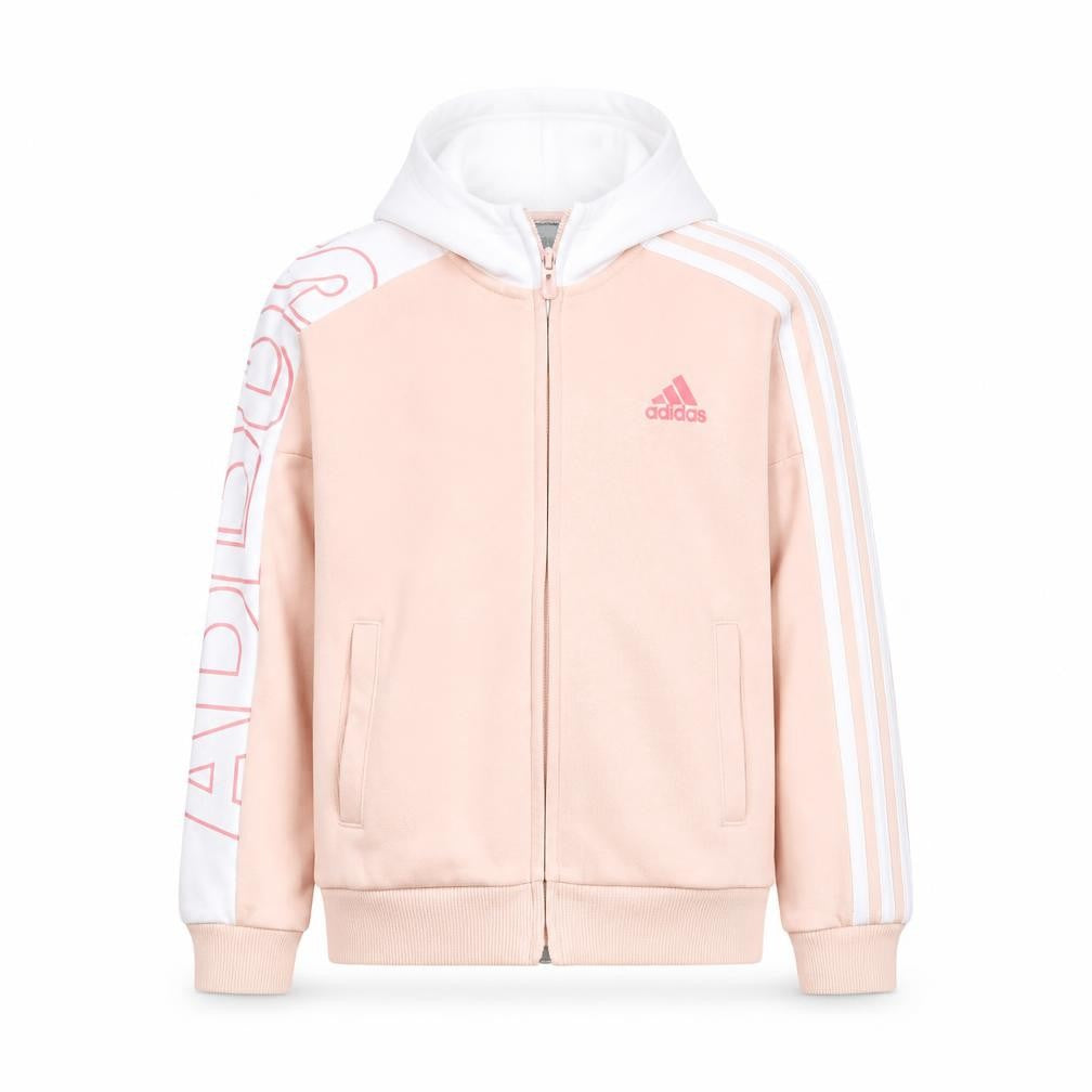 Adidas Girls Pink Full Zip Hoodie Size 10 Years Sports Hooded Top
