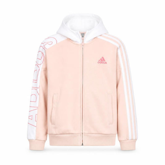 Adidas Girls Pink Full Zip Hoodie Size 10 Years Sports Hooded Top