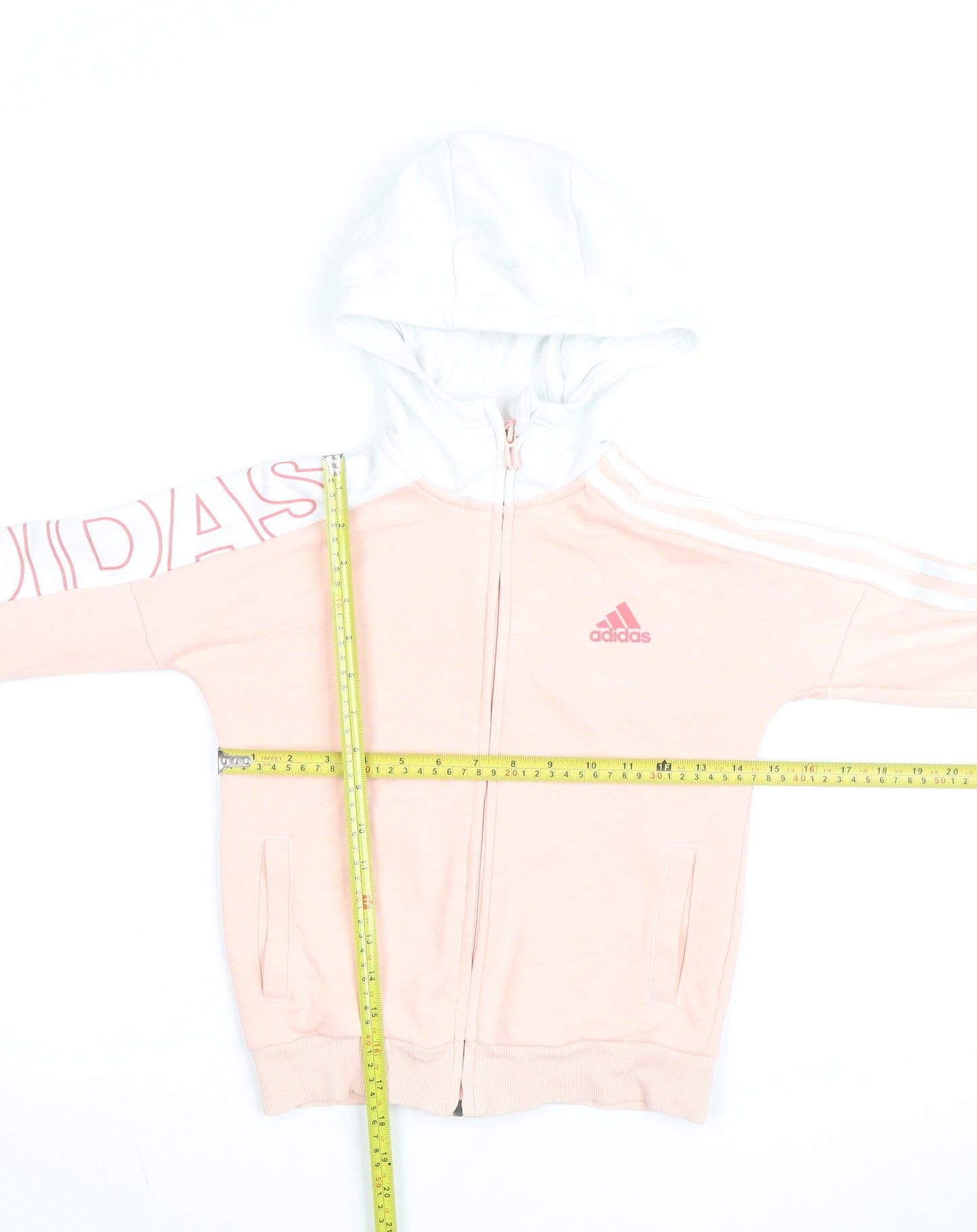 Adidas Girls Pink Full Zip Hoodie Size 10 Years Sports Hooded Top