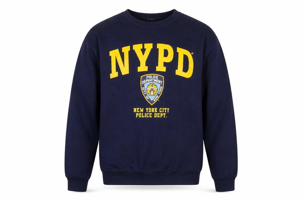 NYPD Men's Blue Crew Neck Pullover Sweatshirt Size S