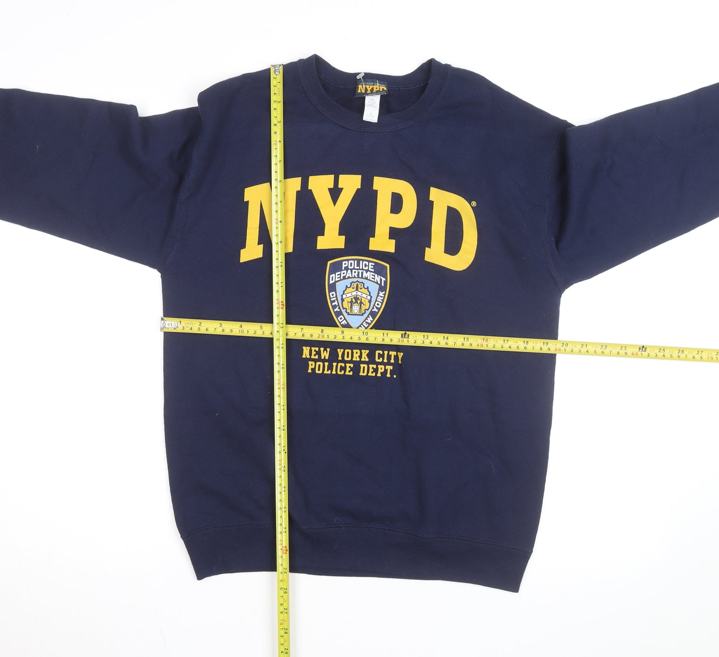 NYPD Men's Blue Crew Neck Pullover Sweatshirt Size S
