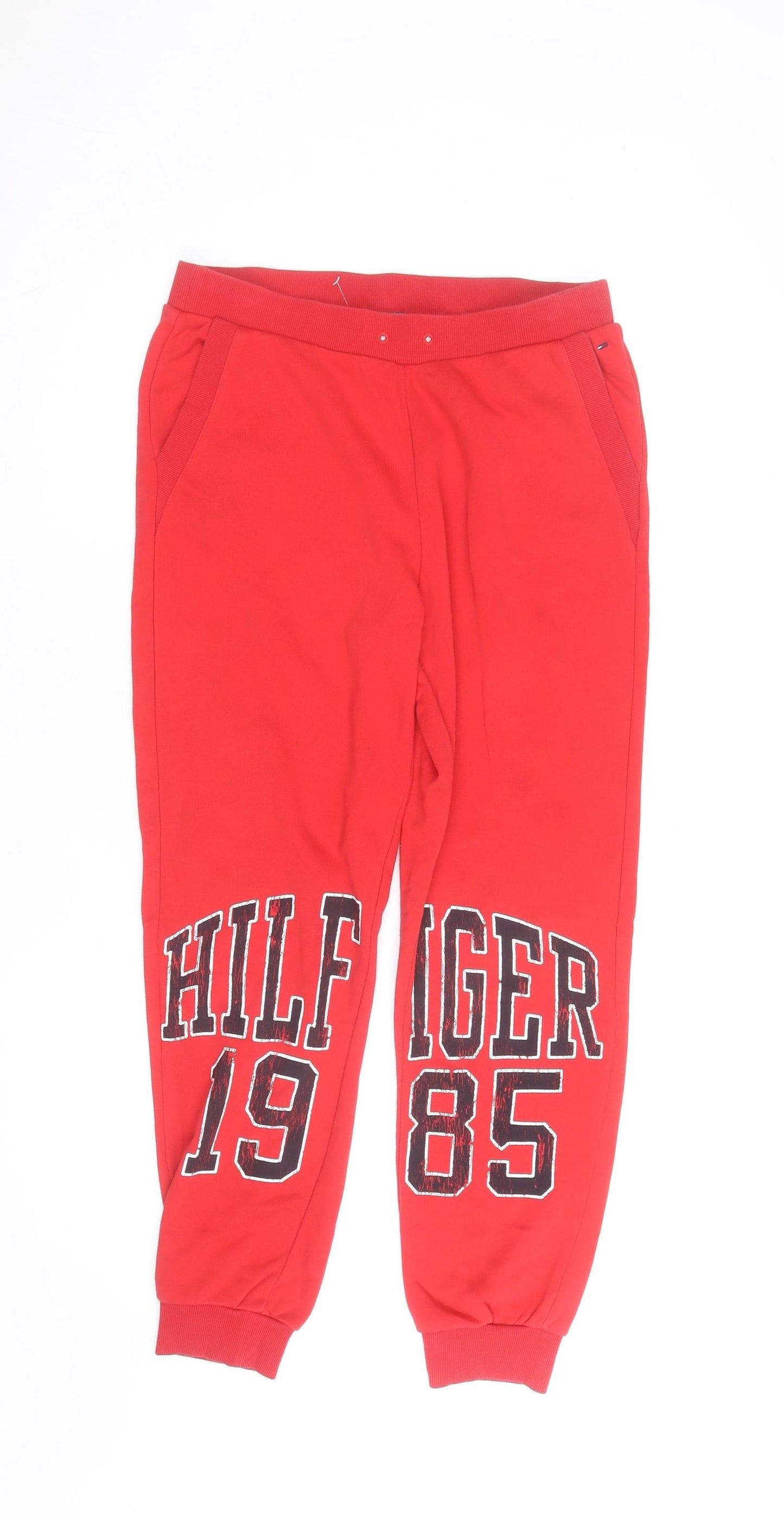 Tommy Hilfiger Men’s Red Jogger Sweatpants Size S Cotton Blend