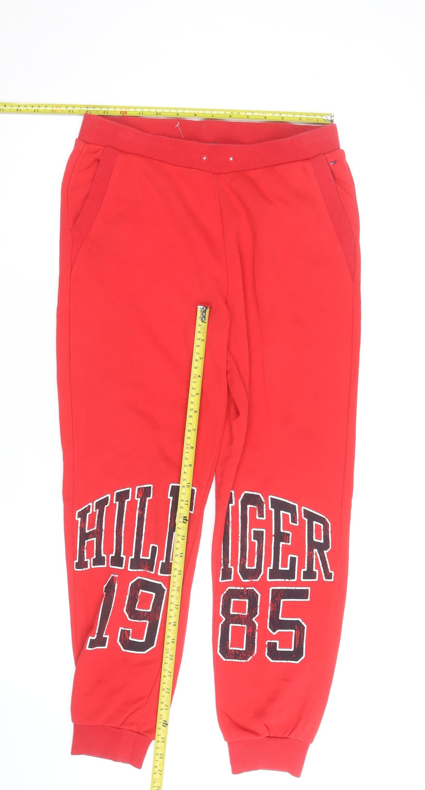 Tommy Hilfiger Men’s Red Jogger Sweatpants Size S Cotton Blend