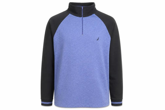 Nautica Men's Blue 1/2 Zip Sweatshirt M Long Sleeve High Neck
