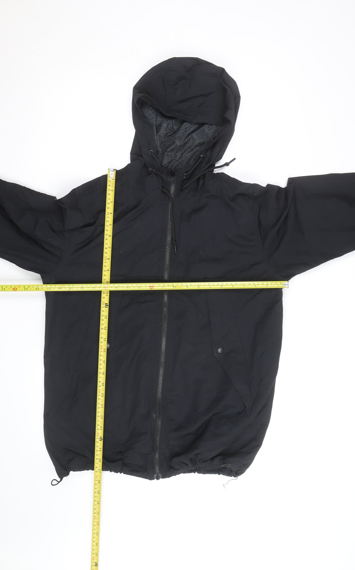 Pretty Green Men's Black Hooded Windbreaker Jacket Size M