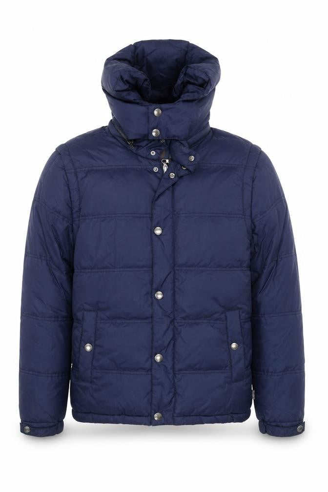 St. George by Duffer Men's Blue Medium Puffer Jacket Hooded Winter Coat