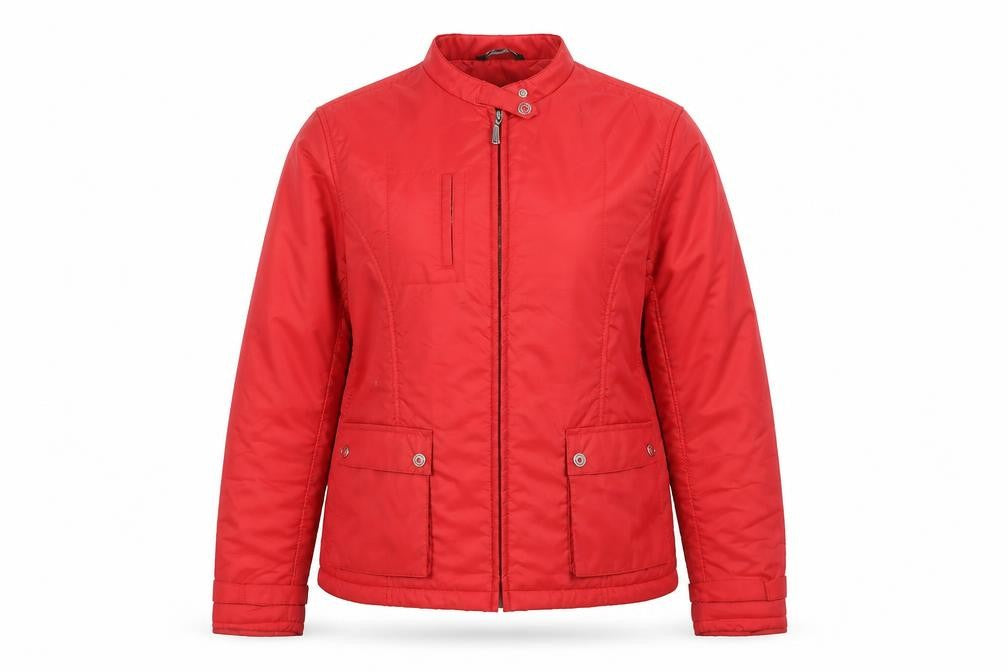 Concept UK Women's Red Bomber Jacket Size 12 Polyamide Full Zip
