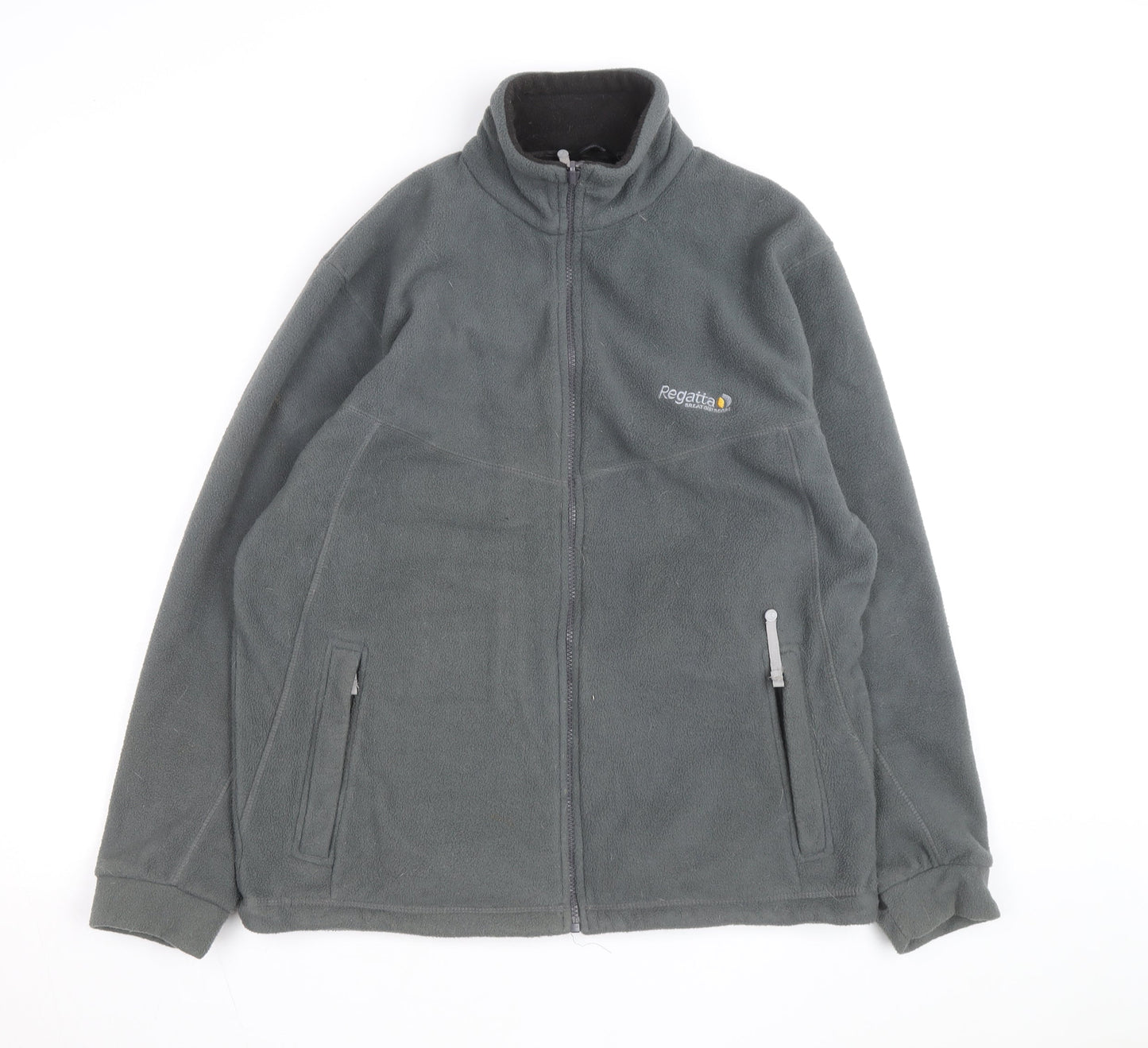 Regatta Men's Grey Fleece Jacket L Full Zip Outdoor Hiking Warm