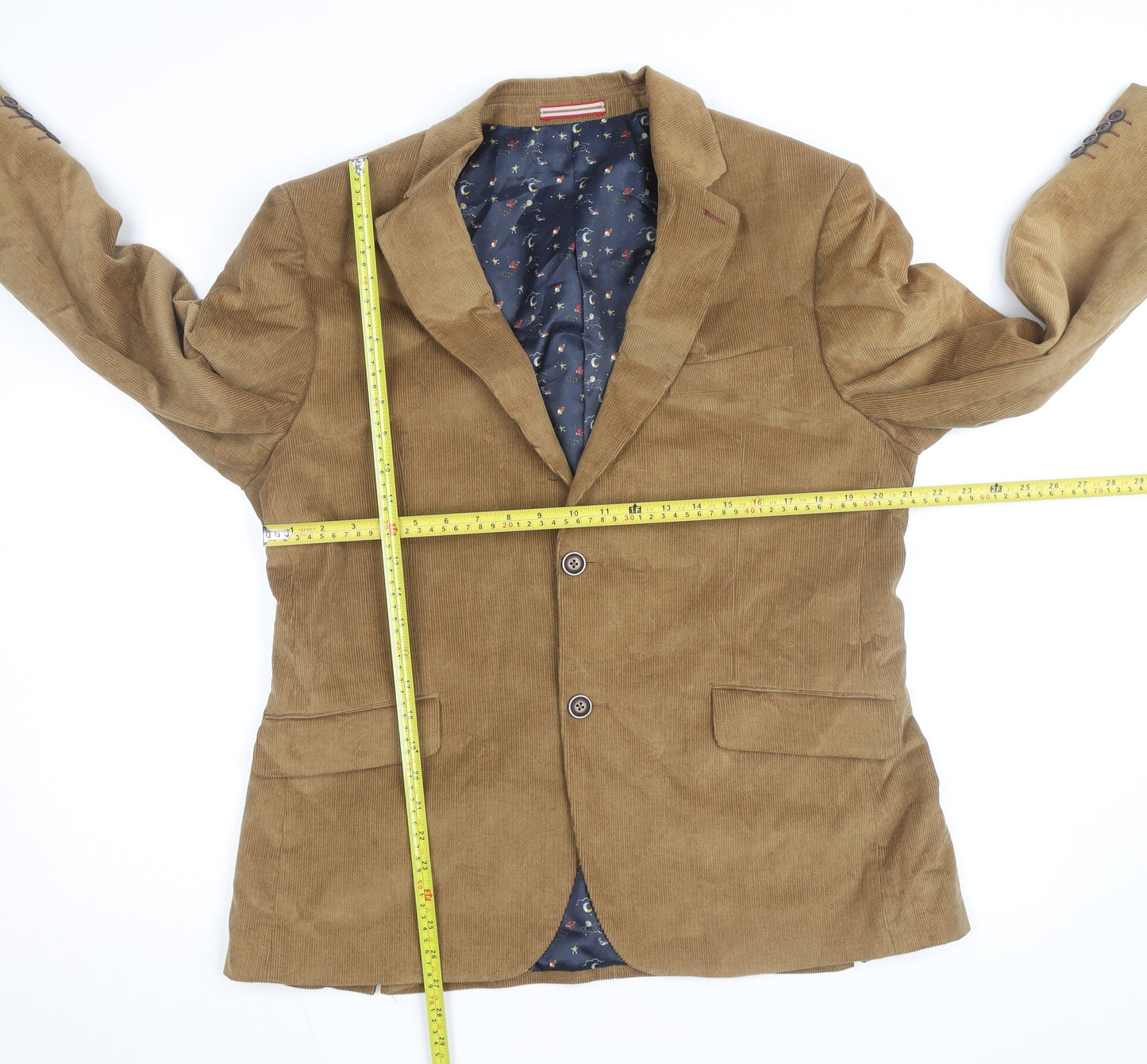 Alec W. G. Hall Men's Brown Corduroy Blazer Size 42 Classic Fit