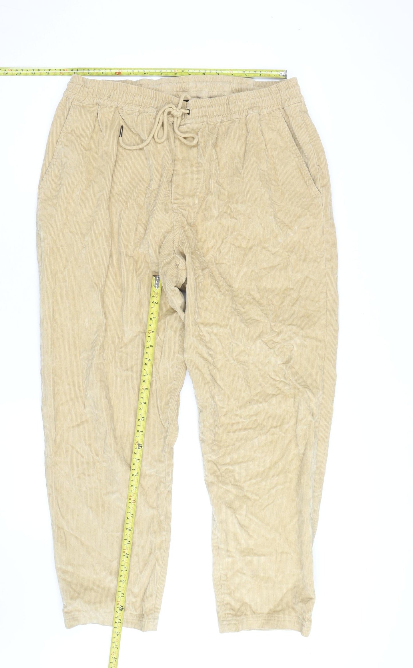 Huffer Men's Beige Corduroy Jogger Trousers 2XL Relaxed Fit
