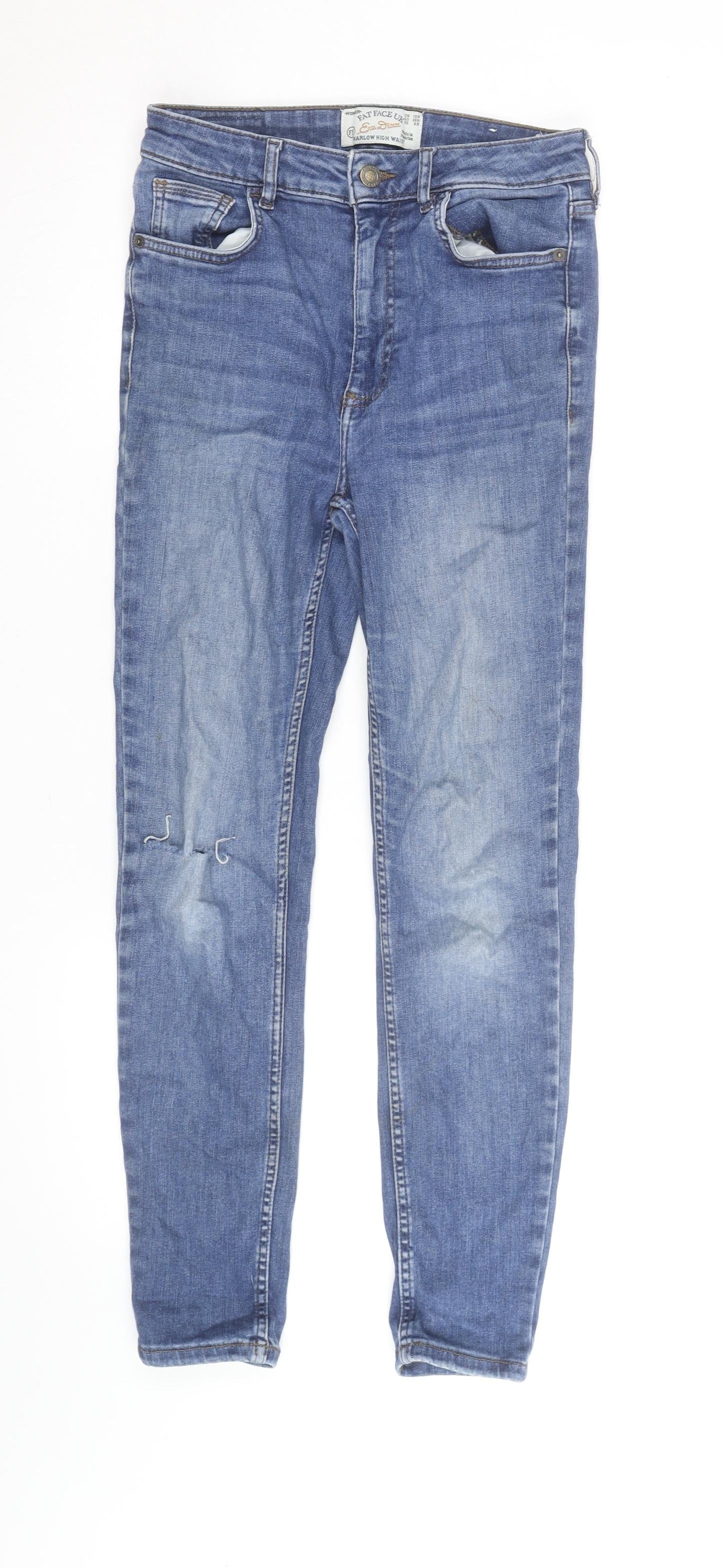 Fat Face Women’s Blue Harlow High Waist Skinny Jeans Size 10