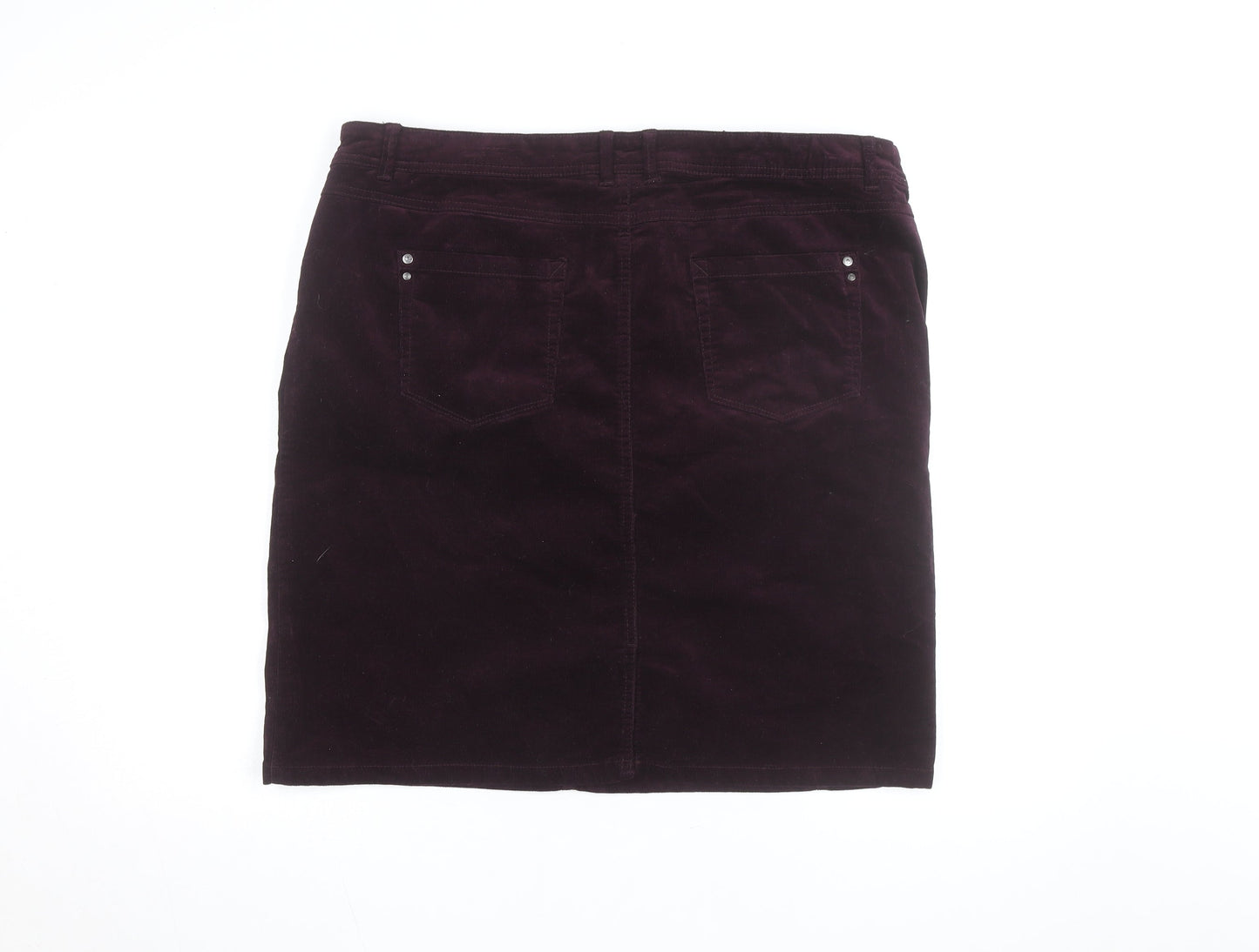 Canda Women's Purple Corduroy Knee Length Pencil Skirt Size 14
