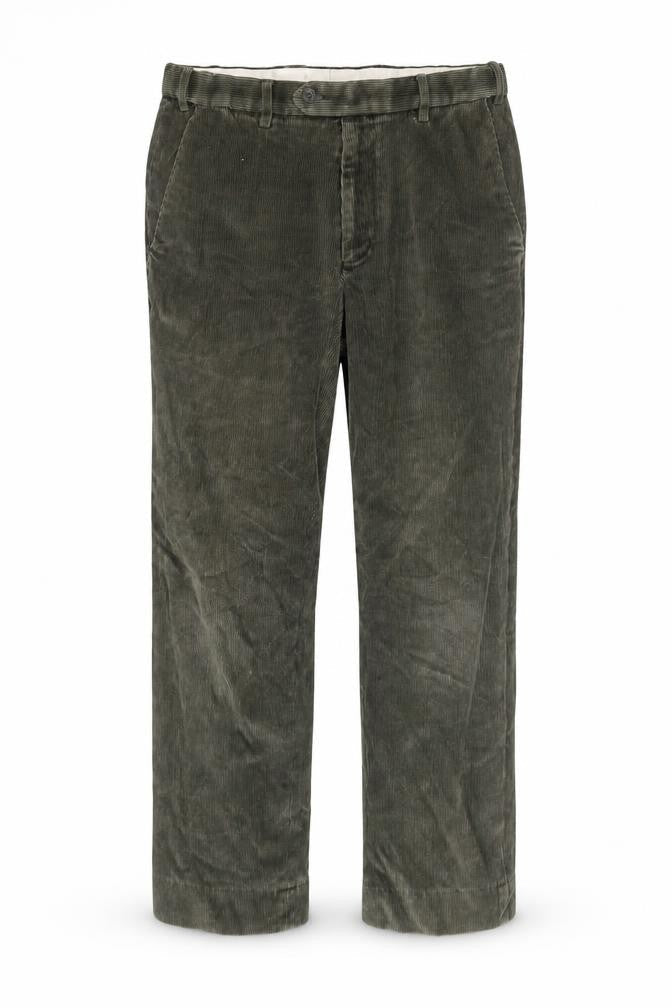 Marks & Spencer Men's Green Corduroy Straight Trousers 32W 29L