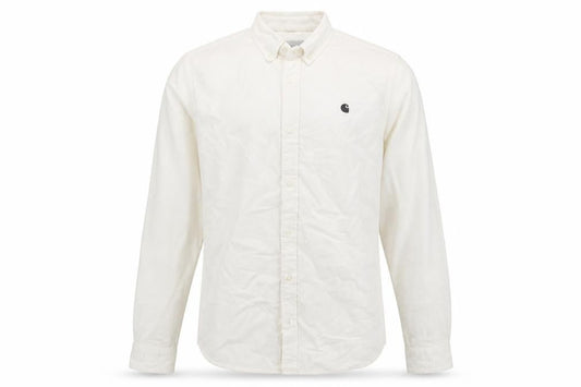 Carhartt Men’s Ivory Corduroy Button-Up Long Sleeve Shirt M