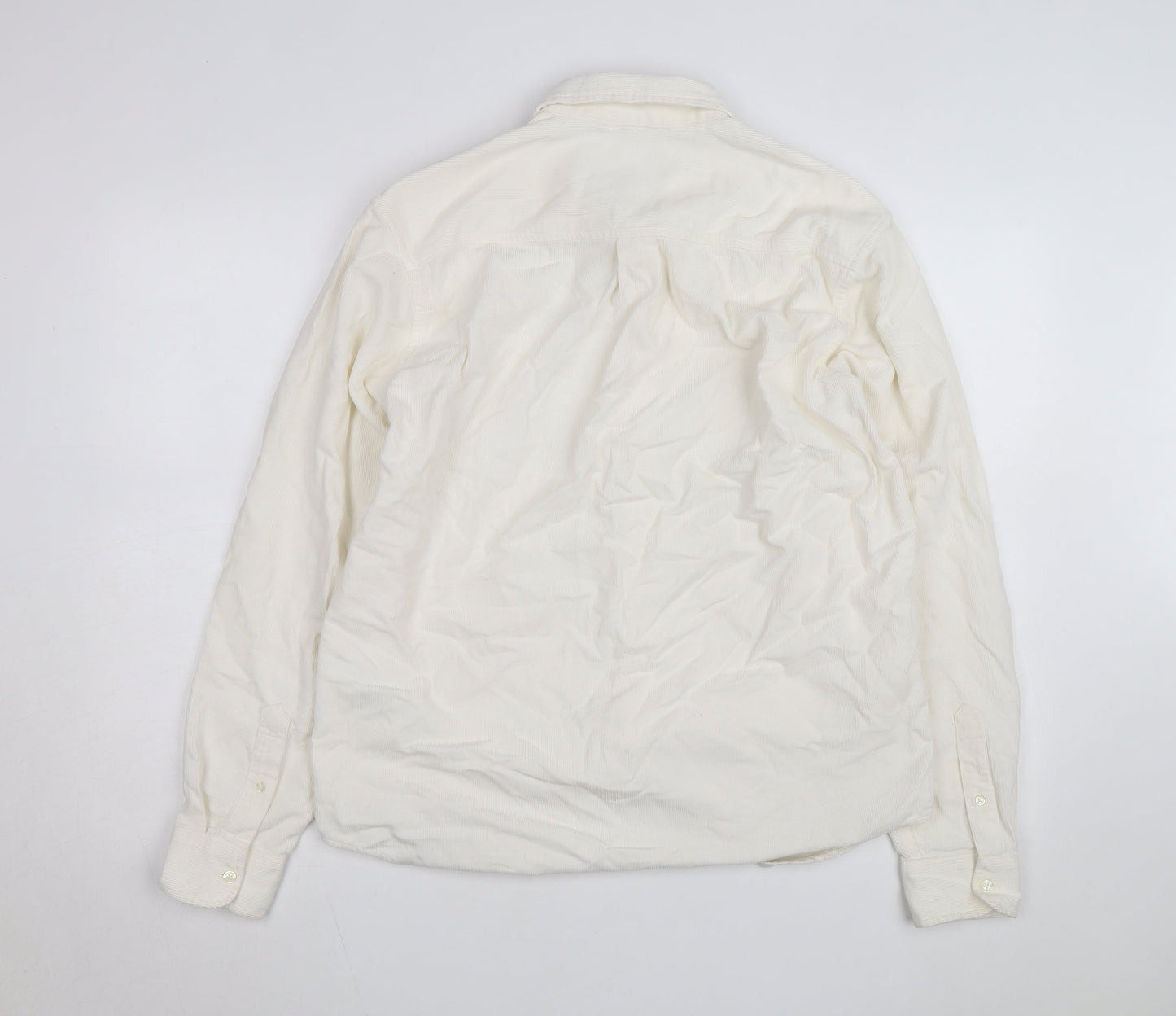 Carhartt Men’s Ivory Corduroy Button-Up Long Sleeve Shirt M