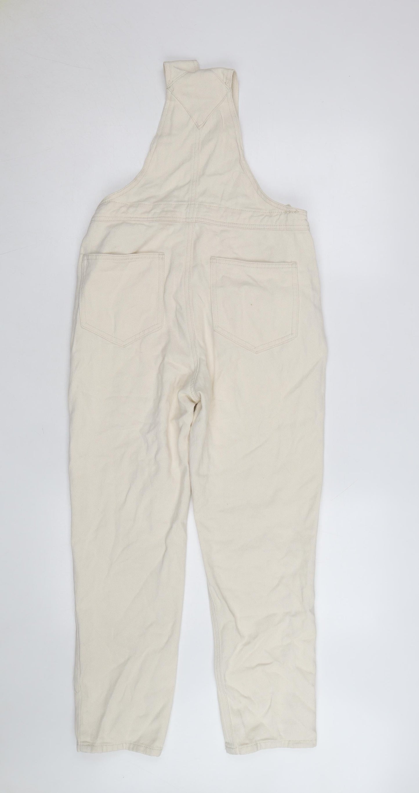 Pacific Republic Women's Ivory Cotton Dungaree Jumpsuit M