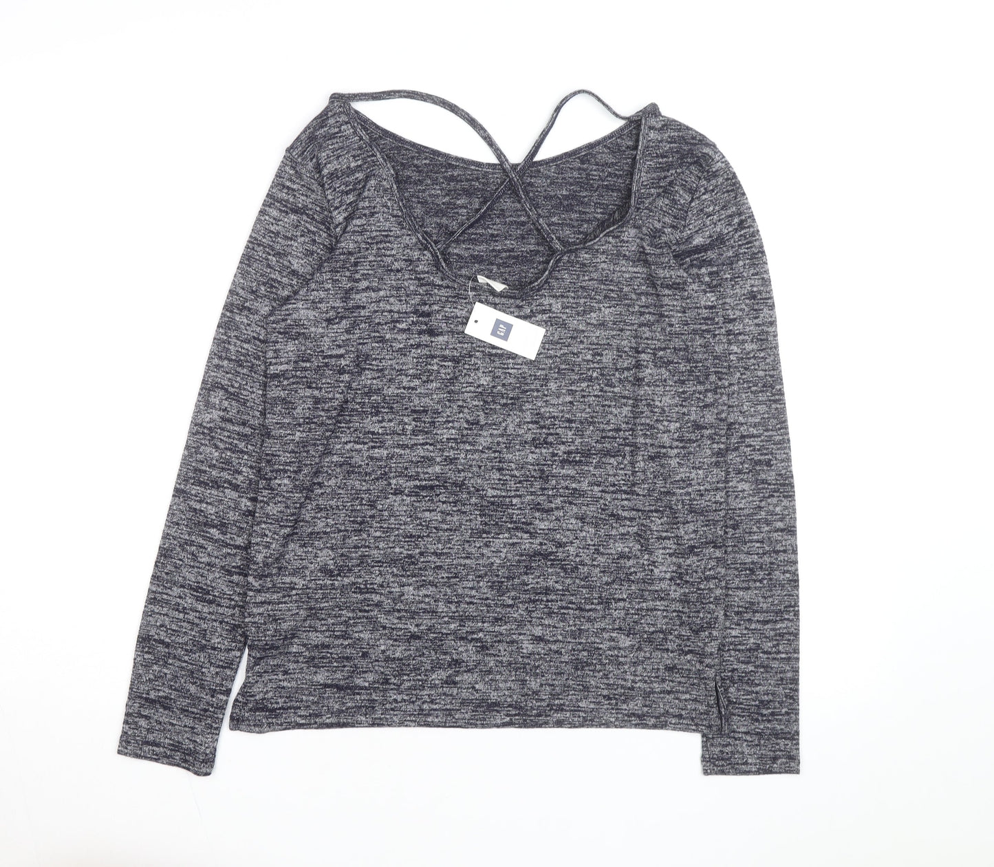 GAP Women’s Grey Long Sleeve Scoop Neck Jersey Top XS